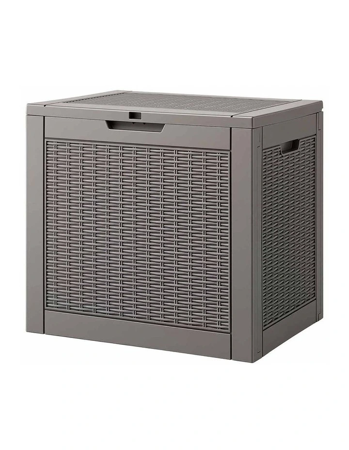 Gardeon Outdoor Storage Box 118L Container Lockable Garden Toy Tool Rattan-Texture Brown image 1