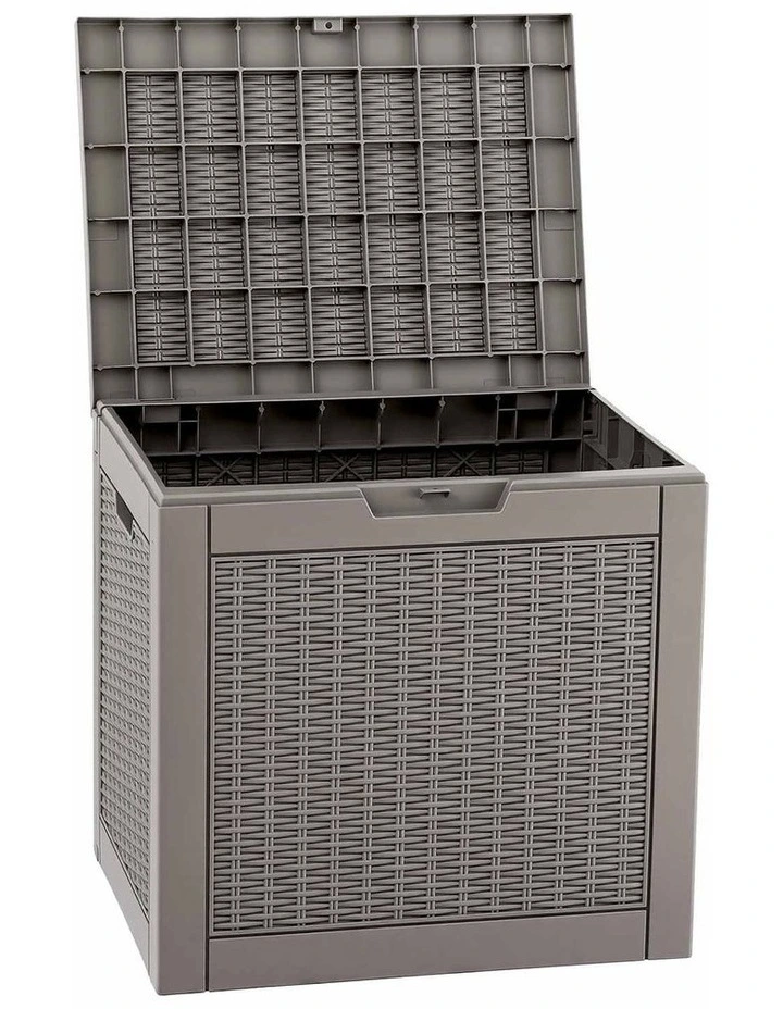 Gardeon Outdoor Storage Box 118L Container Lockable Garden Toy Tool Rattan-Texture Brown image 3