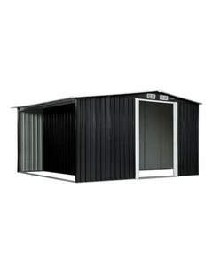 Wallaroo Garden Shed with Semi-Close Storage 6*8FT - Black