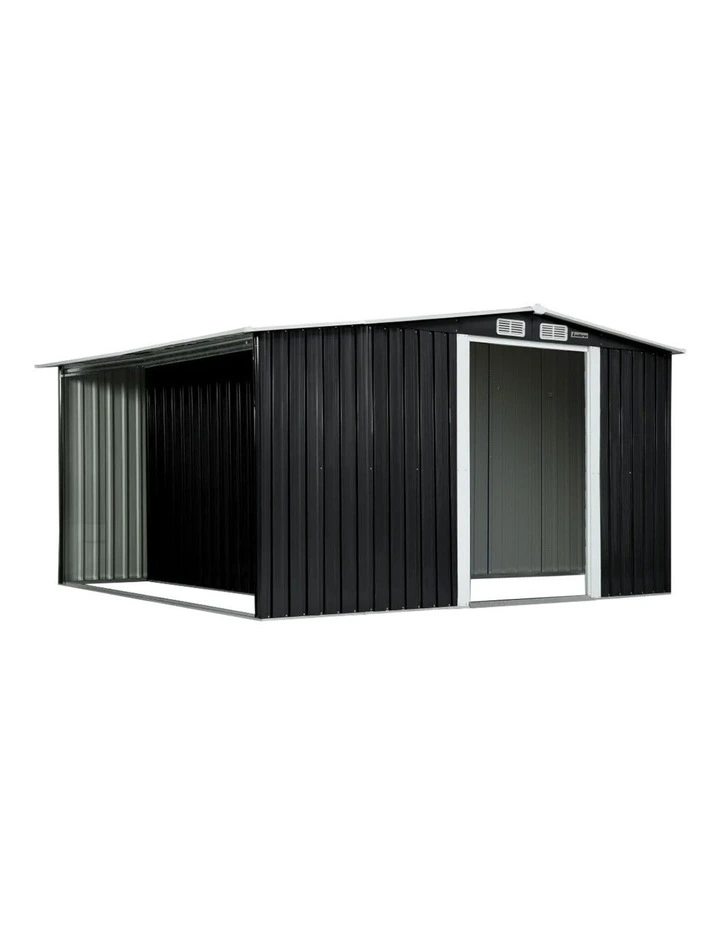 Wallaroo Garden Shed with Semi-Close Storage 6*8FT - Black image 1