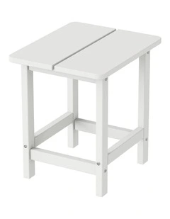 IHOMDEC HDPE Outdoor Adirondack Rectangle Side Table White