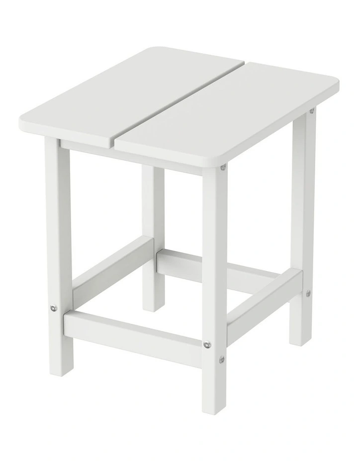 IHOMDEC HDPE Outdoor Adirondack Rectangle Side Table White image 1