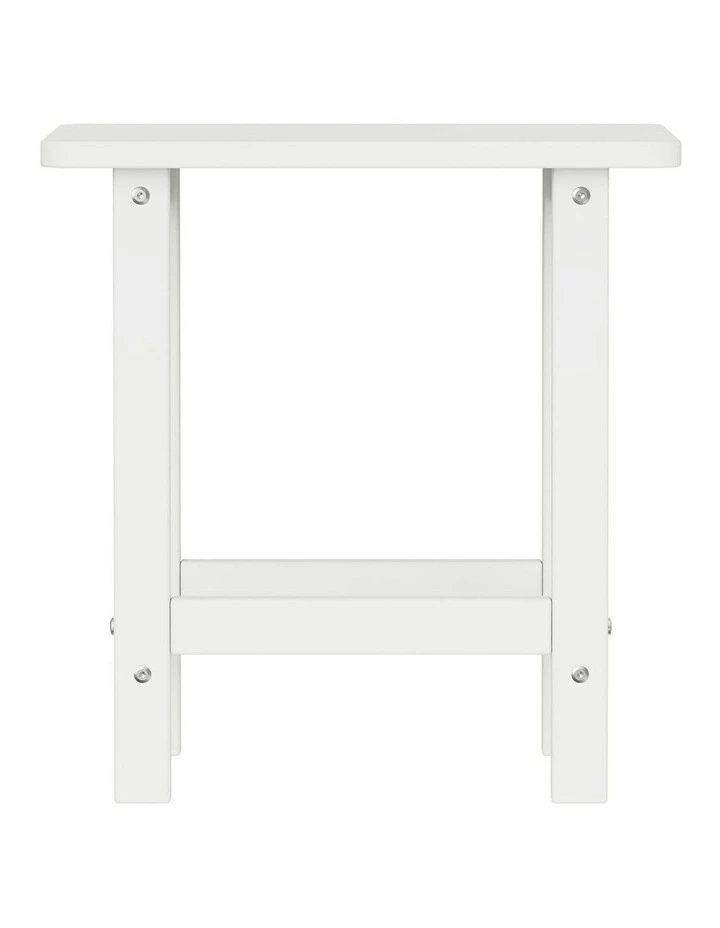 IHOMDEC HDPE Outdoor Adirondack Rectangle Side Table White image 2