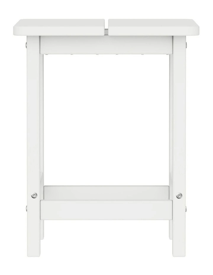 IHOMDEC HDPE Outdoor Adirondack Rectangle Side Table White image 3