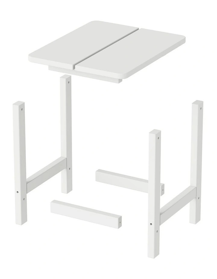 IHOMDEC HDPE Outdoor Adirondack Rectangle Side Table White image 4