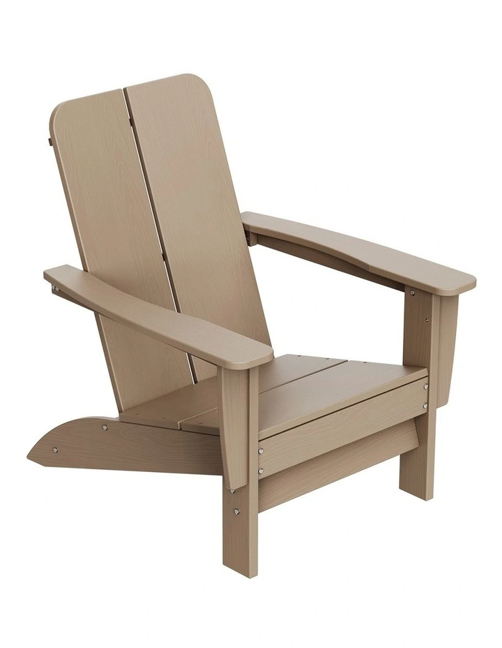 IHOMDEC Outdoor HDPE Adirondack Chair Weathered Wood image 1
