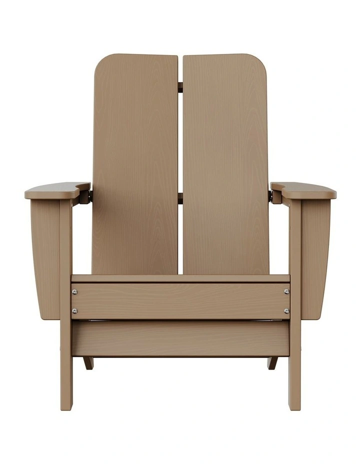 IHOMDEC Outdoor HDPE Adirondack Chair Weathered Wood image 2