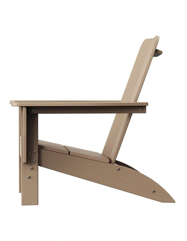 IHOMDEC Outdoor HDPE Adirondack Chair Weathered Wood image 3