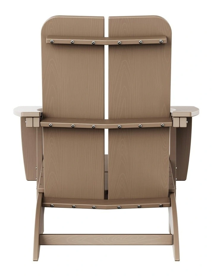 IHOMDEC Outdoor HDPE Adirondack Chair Weathered Wood image 4