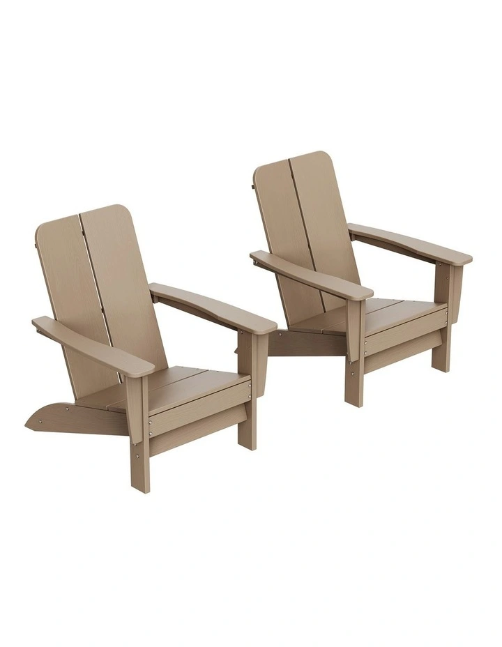 IHOMDEC Outdoor HDPE Adirondack Chair Weathered Wood image 5
