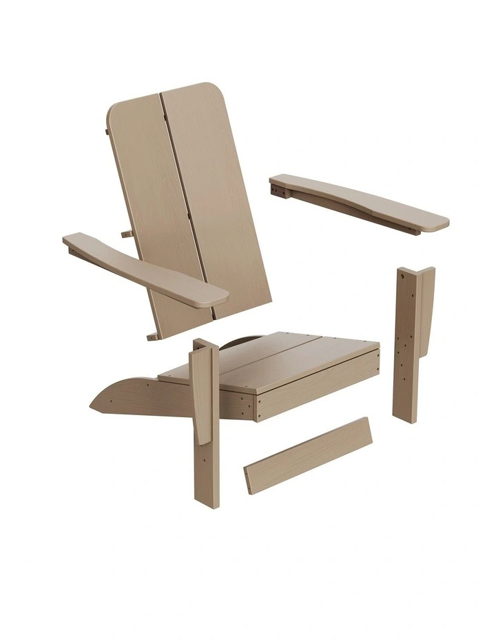 IHOMDEC Outdoor HDPE Adirondack Chair Weathered Wood image 6