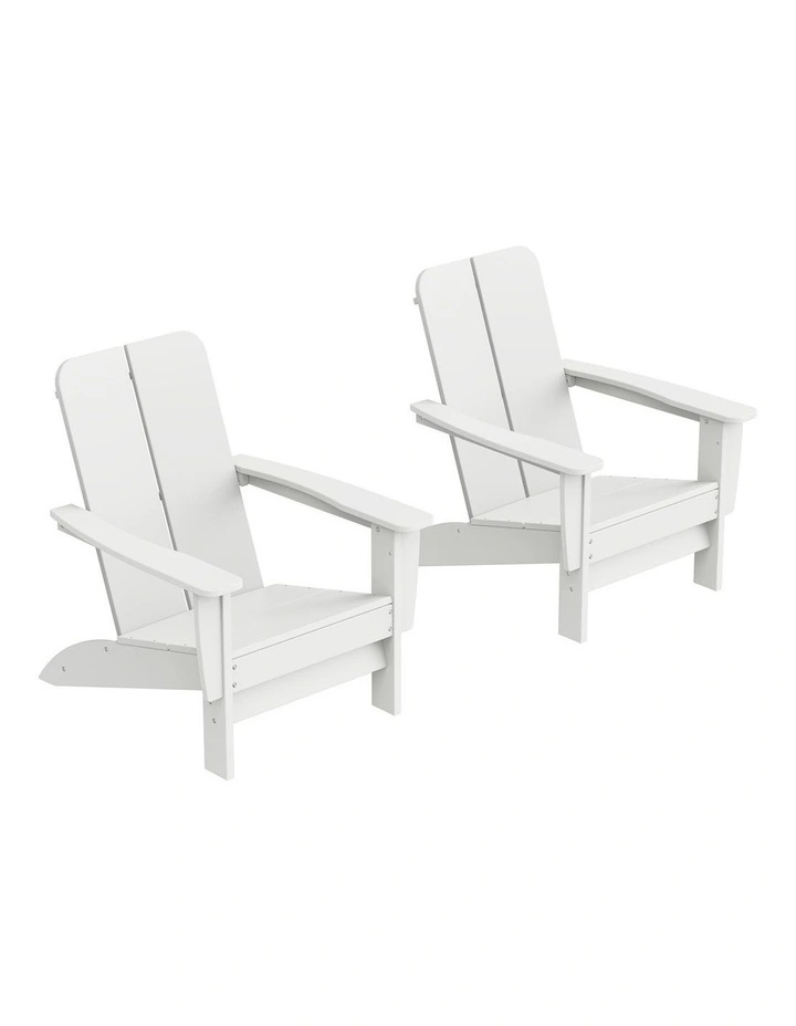 IHOMDEC Outdoor HDPE Adirondack Chair White image 5