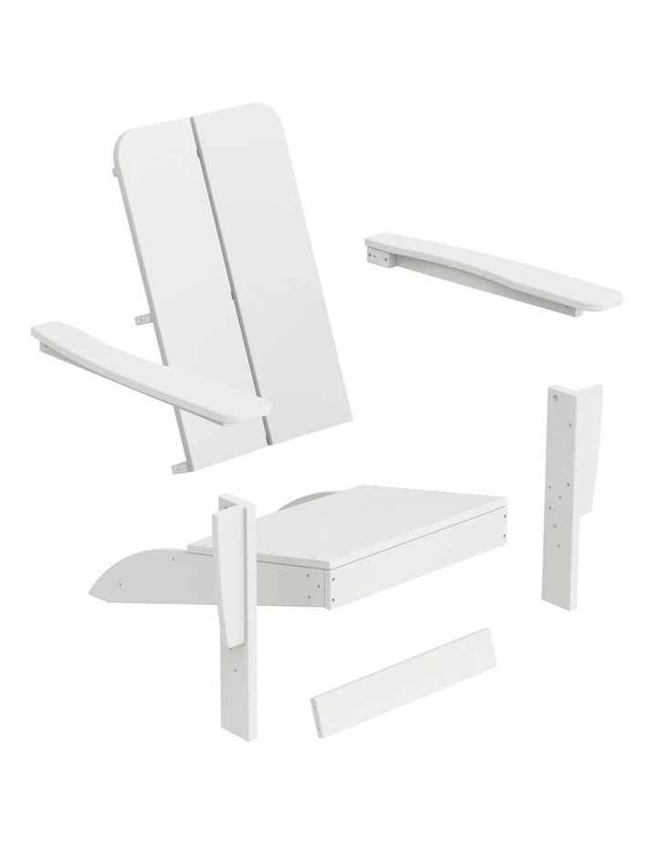 IHOMDEC Outdoor HDPE Adirondack Chair White image 6