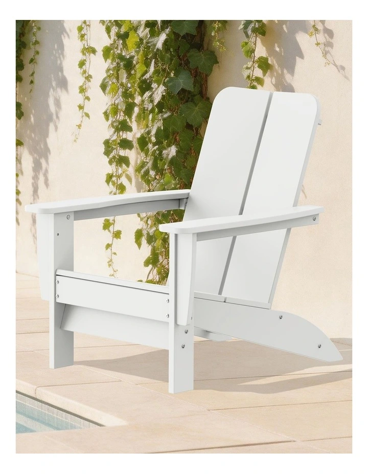 IHOMDEC Outdoor HDPE Adirondack Chair White image 7