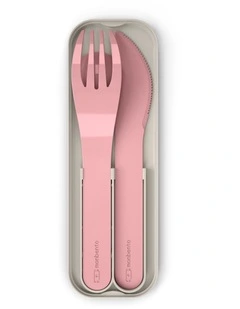 Monbento Mb Pocket Plastic Cutlery Set - Colour Pink Blush