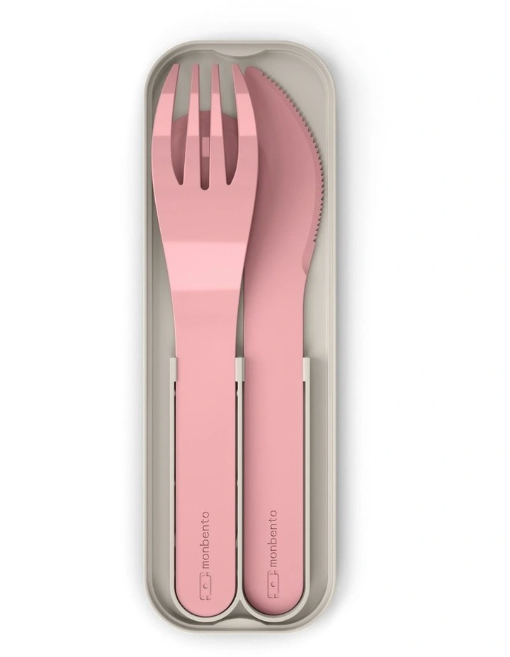 Monbento Mb Pocket Plastic Cutlery Set - Colour Pink Blush image 1