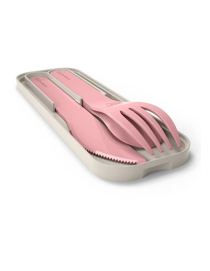 Monbento Mb Pocket Plastic Cutlery Set - Colour Pink Blush image 2