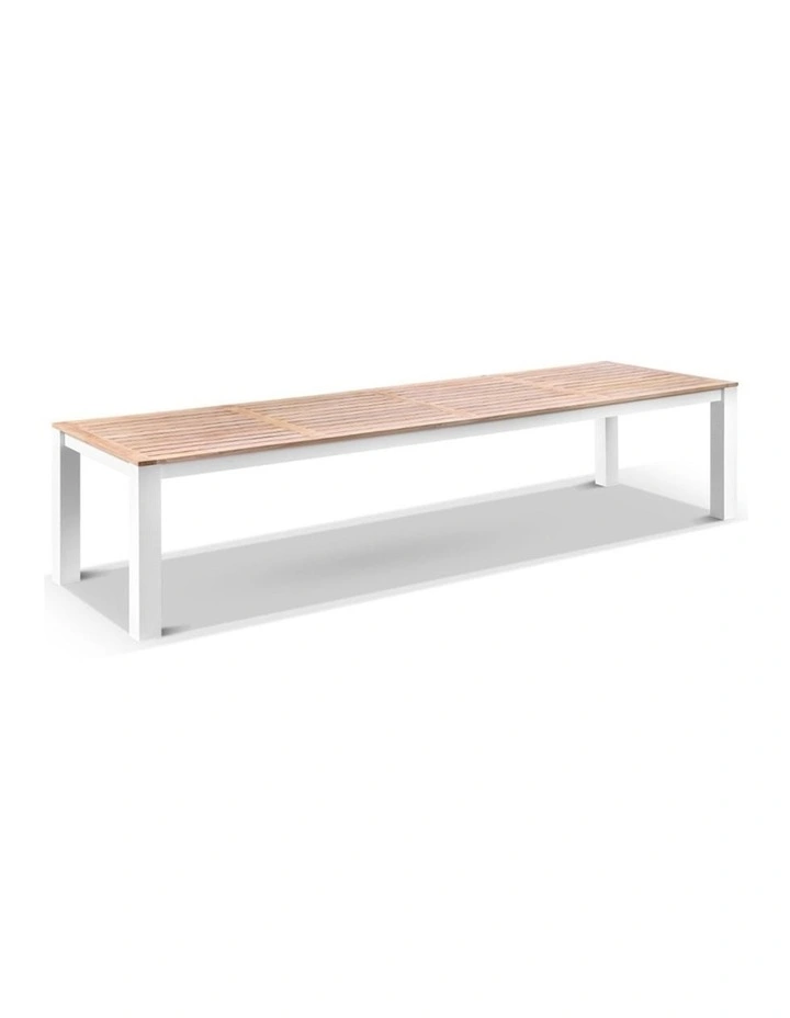 Balmoral 3.55m Outdoor Teak Top Table White With 12 Hugo Chairs & Cream Rope/Cream Cushions image 2