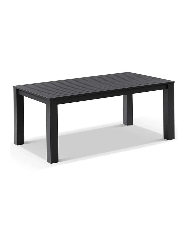 Santorini 1.8m Outdoor Dining Table Charcoal With 6 Hugo Chairs & Carbon Grey/Denim Grey Cushions image 3
