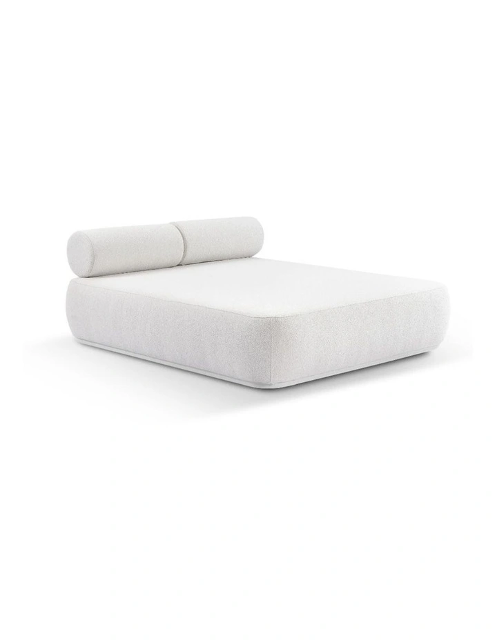 Norfolk Double and Single Sun Lounge Set White With Side Tables Package & Cream Boucle Cushions image 3