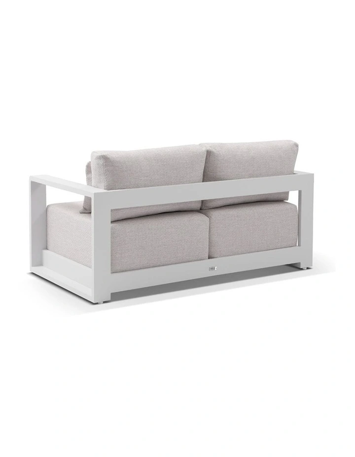 Whitehaven 2 1 1 Seater Outdoor Lounge White With Hugo Coffee Table Set & Sandstone Cushions image 4