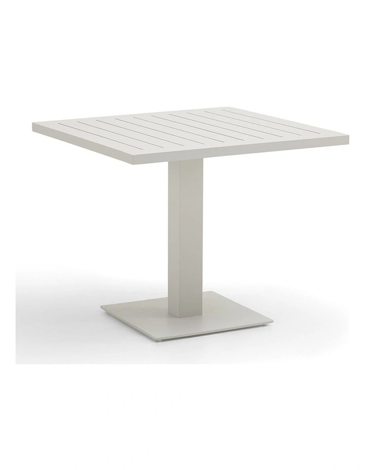 Avoca Outdoor Pedestal Dining Table White With Hugo Chairs & Grey Rope/Textured Olefin Cushions image 4
