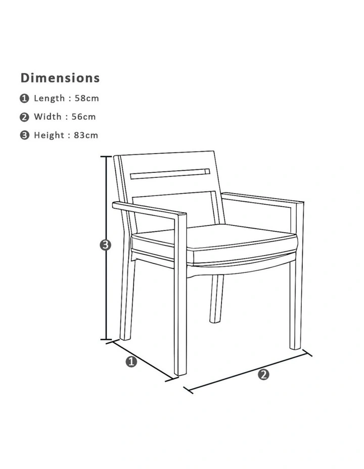 Houston Outdoor 1.8m Round Dining Setting White With 8 Santorini Chairs & Olefin Grey Cushions image 7
