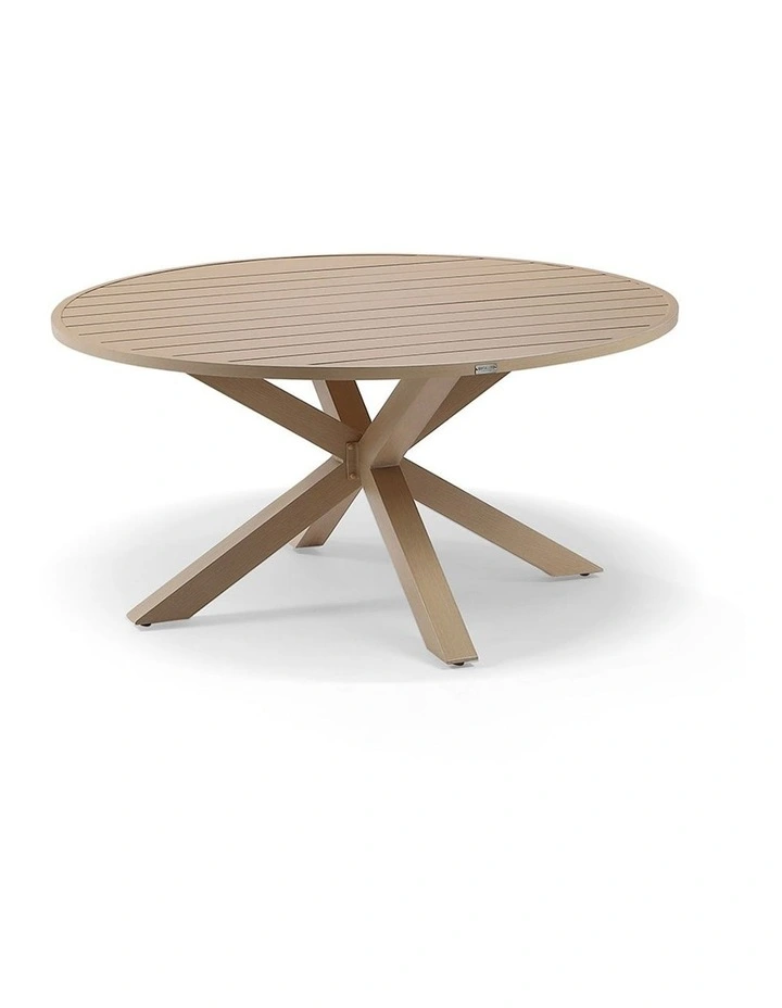Houston Outdoor 1.5m Dining Setting Light Oak Look With 6 Hugo Chairs & Cream Rope/Cream Cushions image 4