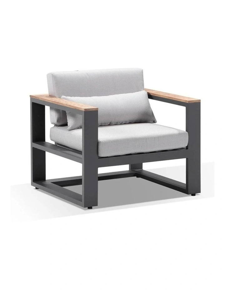 Balmoral Package C and Teak Lounge Setting Charcoal With Coffee Table & Olefin Grey Cushions image 2