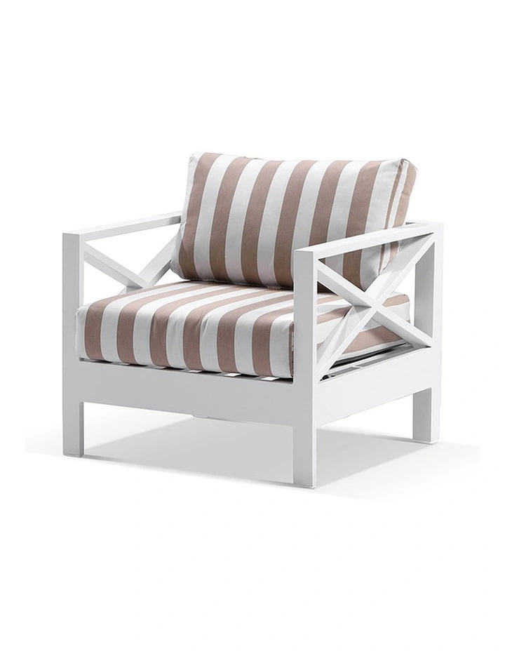 Kansas 2 1 seater Outdoor Lounge Set with Coffee Table in Sunbrella & Maxim Heather Beige Cushions image 3