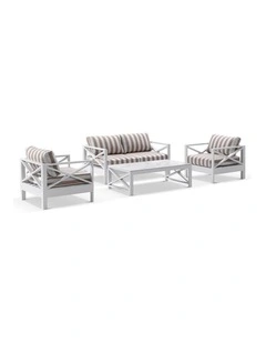Kansas 2 1 1 seater Lounge Set with Coffee Table in Sunbrella & Maxim Heather Beige Cushions