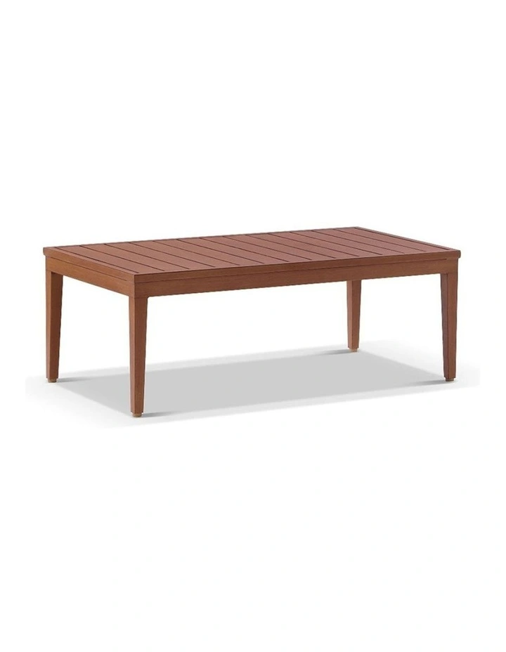 Bronte 3 2 1 1 Outdoor Lounge Setting Teak Look With Coffee Table & Sunbrella Canvas Cushions image 4