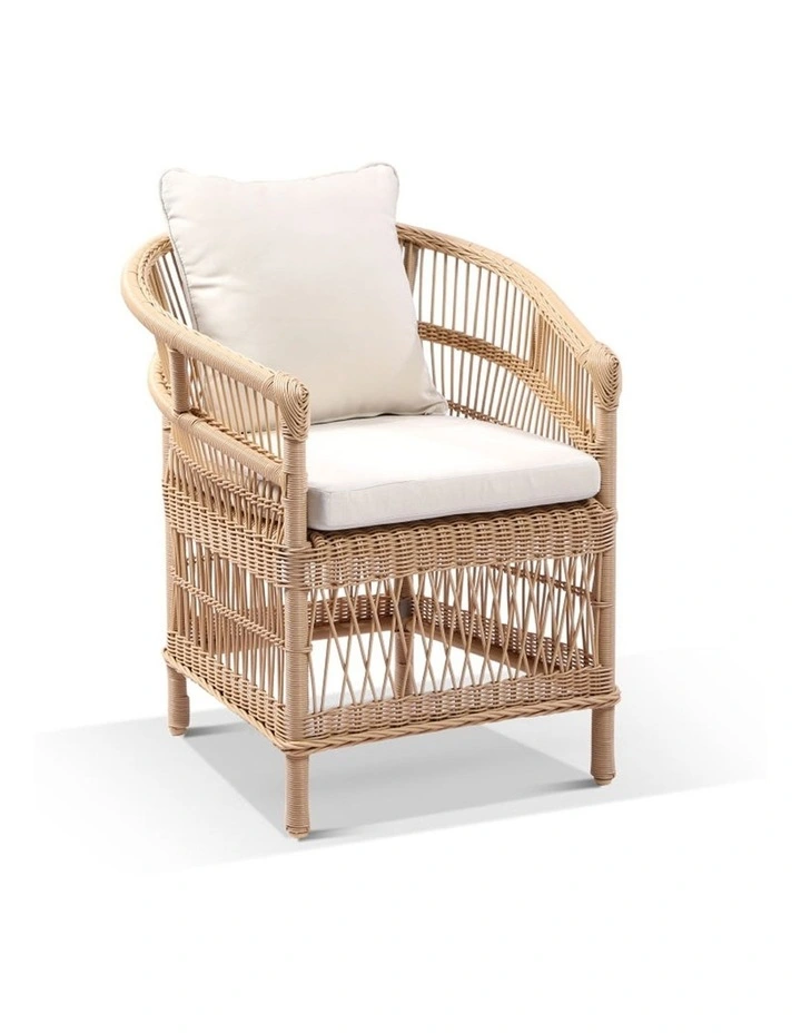 Balmoral 3.55m Outdoor Teak Top Table White With 12 Watego Malawi Style Chairs & Wheat Cushions image 3
