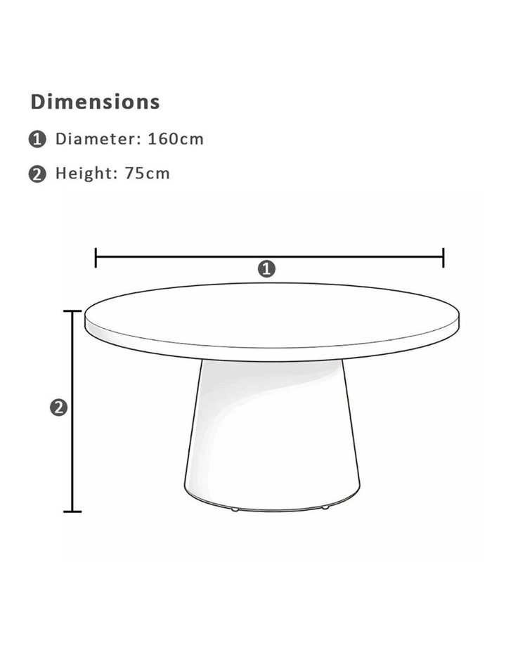 Narrabeen 1.6m Round Ceramic Dining Table White With 8 Hugo Rope Chairs & Cream Rope/Cream Cushions image 3