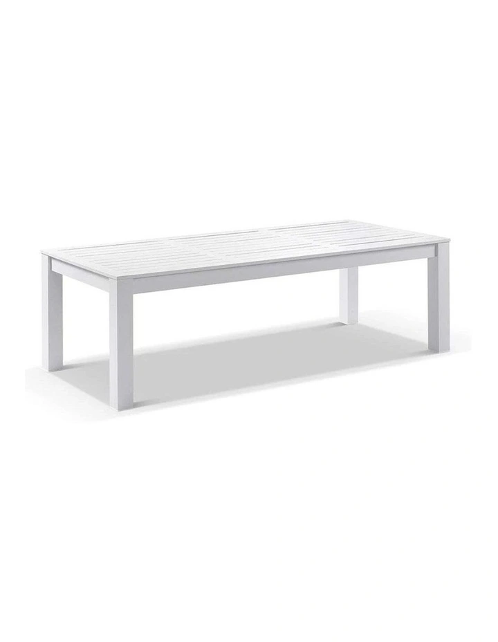 Santorini 2.5m Outdoor Dining Table White With 8 Hugo Chairs & Grey Rope w/Textured Olefin Cushions image 3