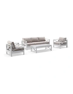 Kansas 3 1 1 seater Lounge Set with Coffee Table in Sunbrella & Maxim Heather Beige Cushions