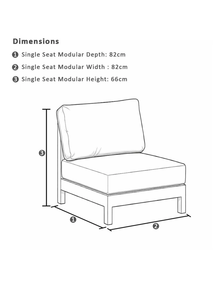 Kansas Outdoor Corner Modular Lounge Set White With Coffee Table & Textured Olefin Grey Cushions image 5