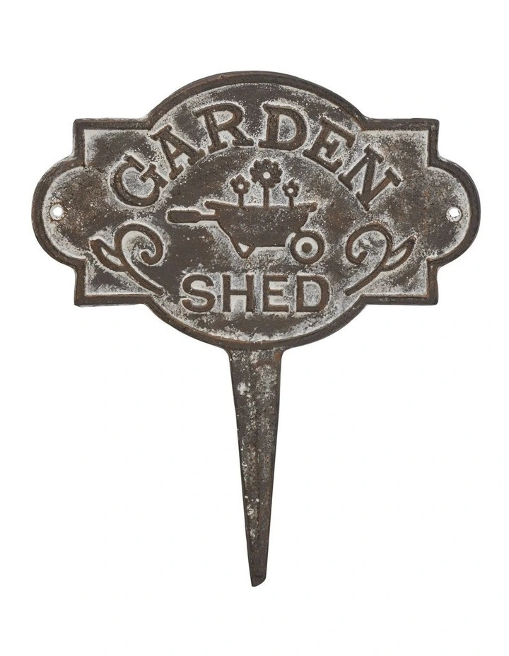 Willow & Silk Garden Shed Cast Iron Stake/Sign 24x0.5x29cm image 1