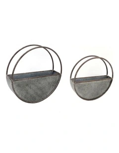 Willow & Silk Nested Floating Basket Wall Planters Set of 2