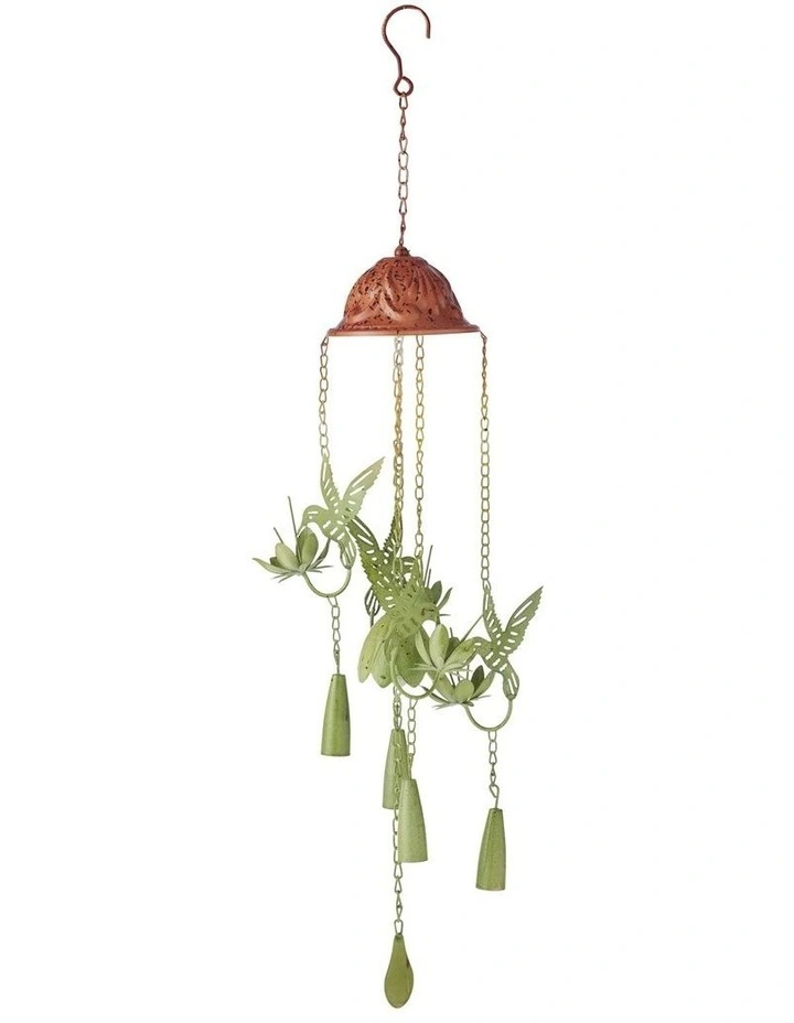 Willow & Silk Hanging Birds Chime w/Bell 13x13x80cm image 1