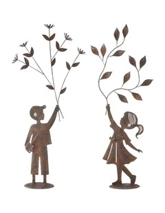 Willow & Silk Set/2 Asst Kids W/Branches 33x16.5x88cm/31x16.5x84cm