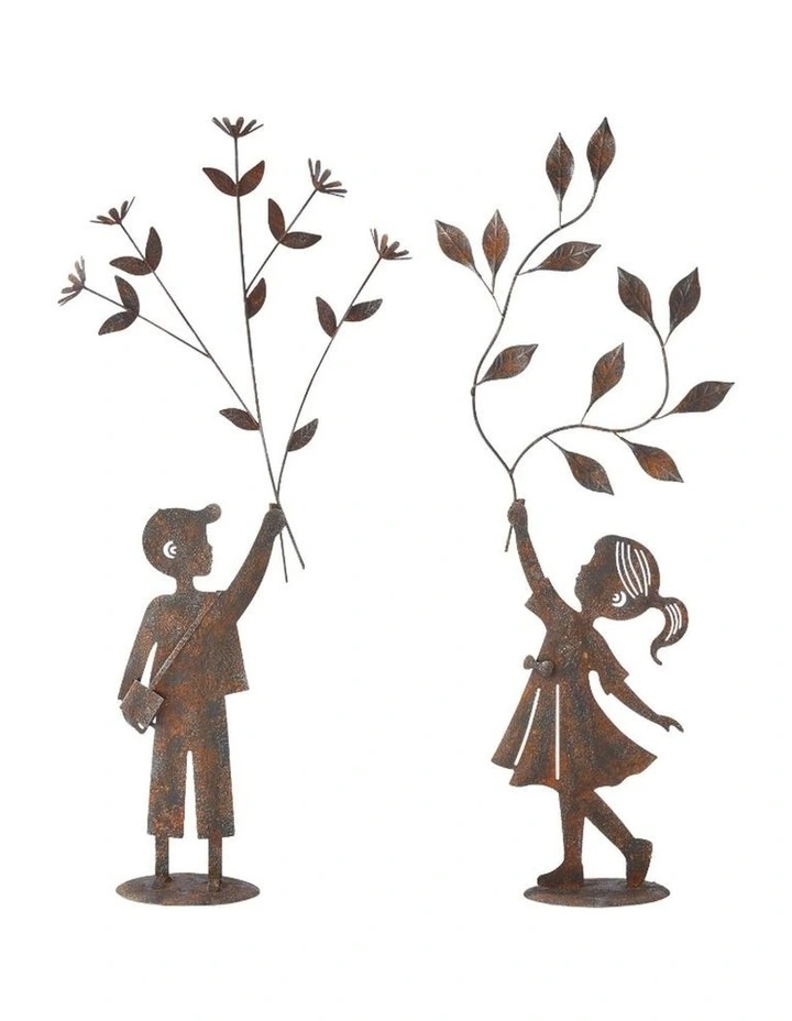Willow & Silk Set/2 Asst Kids W/Branches 33x16.5x88cm/31x16.5x84cm image 1