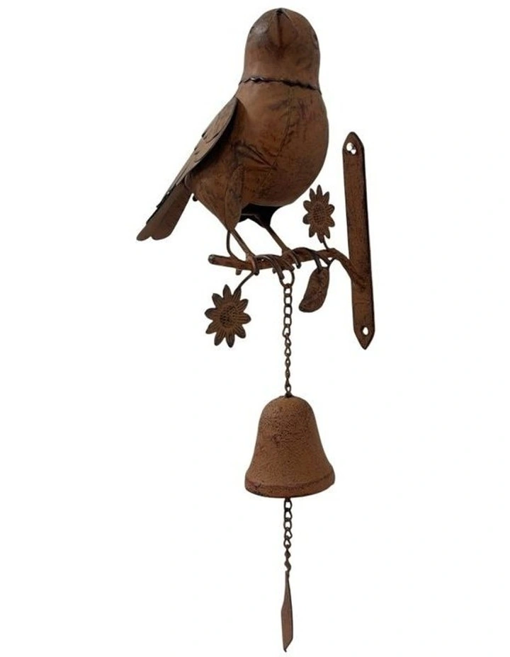 Willow & Silk Door Post Bell W/Bird 16x15.5x41.5cm image 1