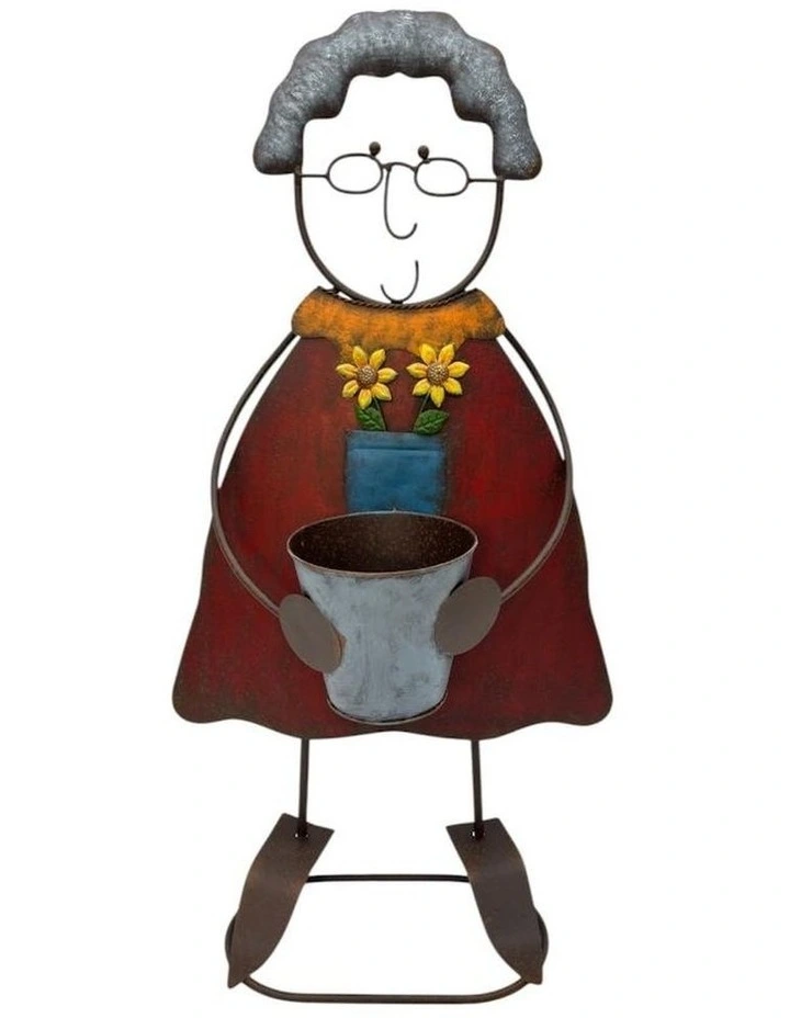 Willow & Silk Colourful Nana w/Flower Pot 43x21.5x82cm image 1