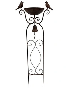 Willow & Silk Birdfeeder Stake W/Birds & Fleur-de-Lis 37.5x19x90.5cm
