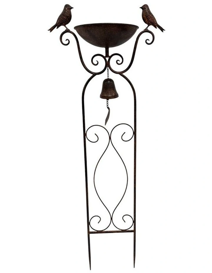 Willow & Silk Birdfeeder Stake W/Birds & Fleur-de-Lis 37.5x19x90.5cm image 1