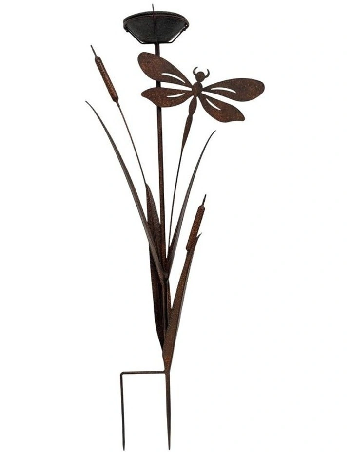 Willow & Silk Bulrush & Dragonfly Garden Stake W/Birdfeeder 43x13x89cm image 1