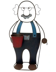 Willow & Silk Colourful Grandpa w/Flower Pot 50x21.5x83cm