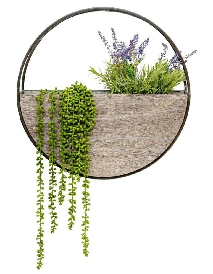 Willow & Silk 60cm Timber Elemental Wall Planter 60x60x14cm image 1
