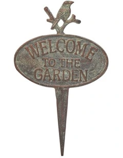 Willow & Silk Welcome to the Garden Cast Iron Stake 20x1x32.5cm